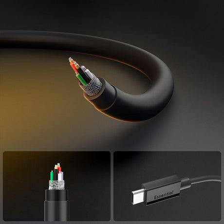 Cablu USB-C Spigen, 60 W, 2 m, negru