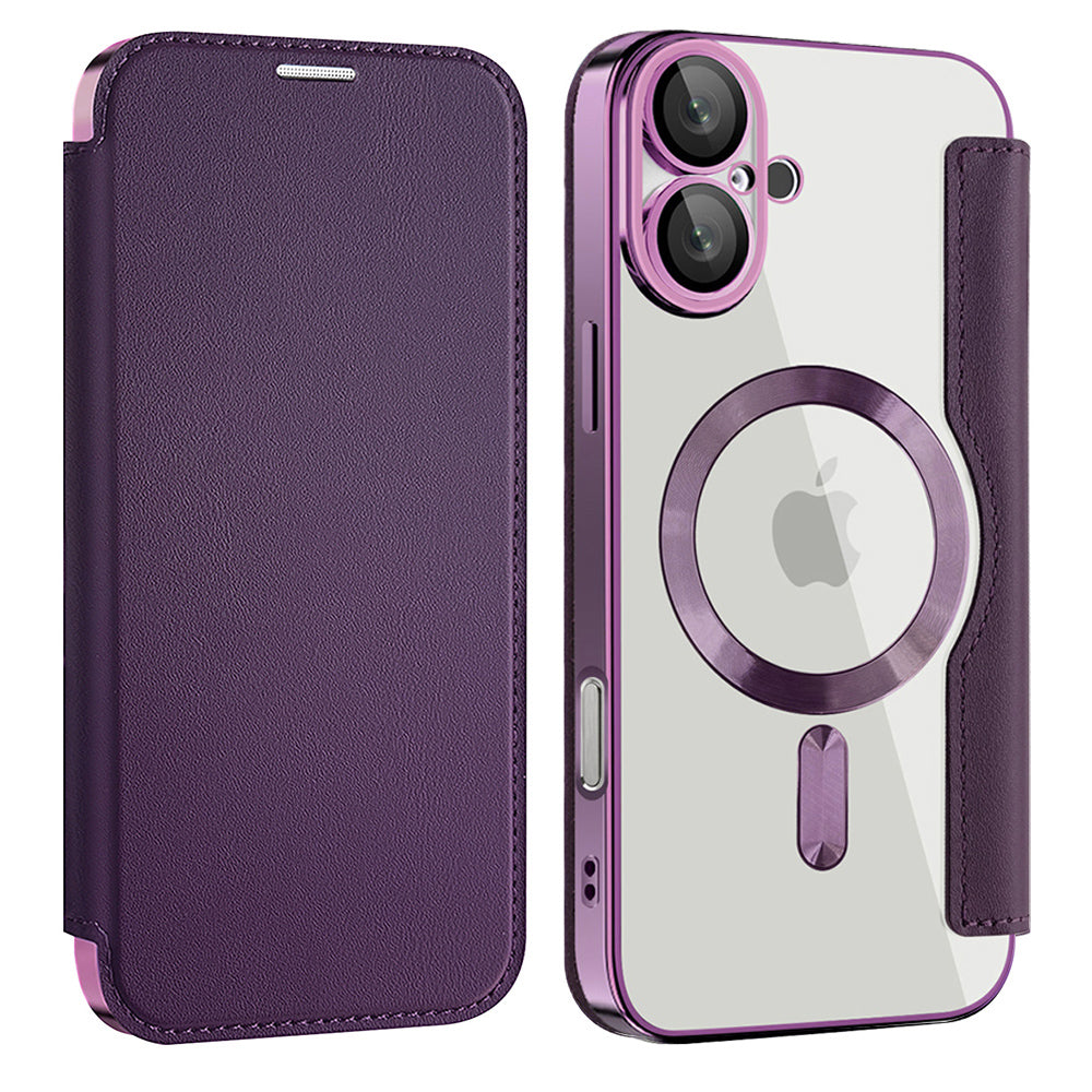 Husa de protectie Techsuit SmartMag Book compatibil cu iPhone 16 Plus, Mov