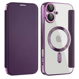 Husa de protectie Techsuit SmartMag Book compatibil cu iPhone 16 Plus, Mov