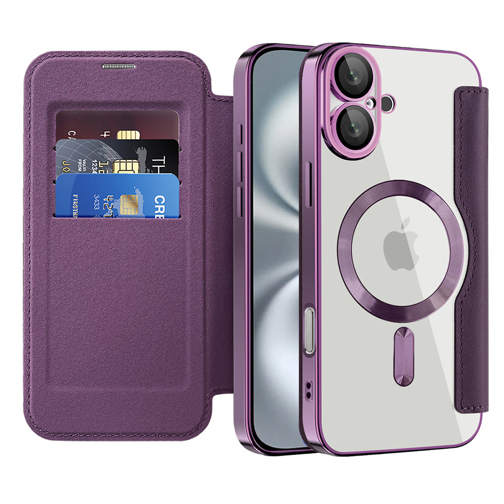 Husa de protectie Techsuit SmartMag Book compatibil cu iPhone 16 Plus, Mov