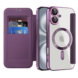 Husa de protectie Techsuit SmartMag Book compatibil cu iPhone 16 Plus, Mov