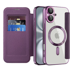 Husa de protectie Techsuit SmartMag Book compatibil cu iPhone 16 Plus, Mov