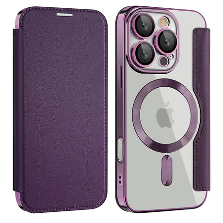 Husa de protectie Techsuit SmartMag Book compatibil cu iPhone 16 Pro, Mov