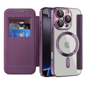 Husa de protectie Techsuit SmartMag Book compatibil cu iPhone 16 Pro Max, Mov