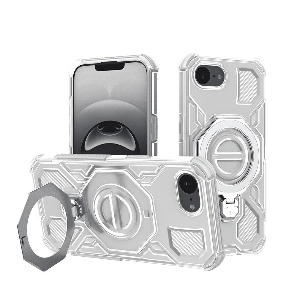 Husa de protectie Techsuit Carbon Shield PRO compatibil cu iPhone 16e / iPhone 17e, Alb Transparent