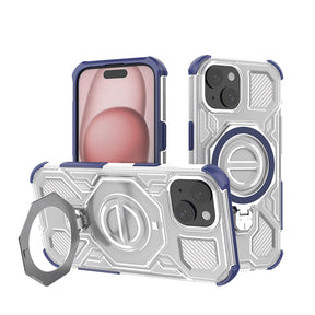 Husa de protectie Techsuit Carbon Shield PRO compatibil cu iPhone 15, Albastru Transparent