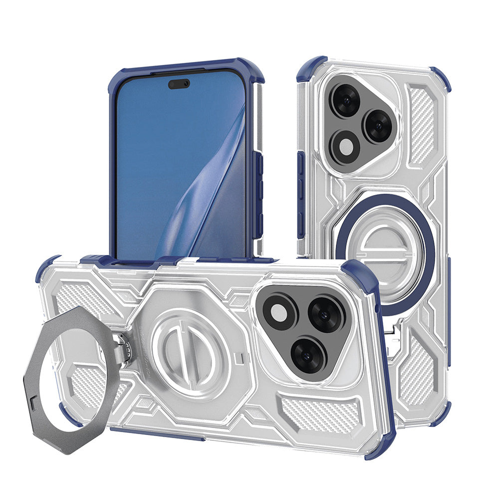 Husa de protectie Techsuit Carbon Shield PRO compatibil cu Honor 400 Lite, Albastru Transparent