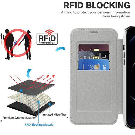 Husa de protectie Techsuit SmartMag Book compatibil cu iPhone 12, Gri