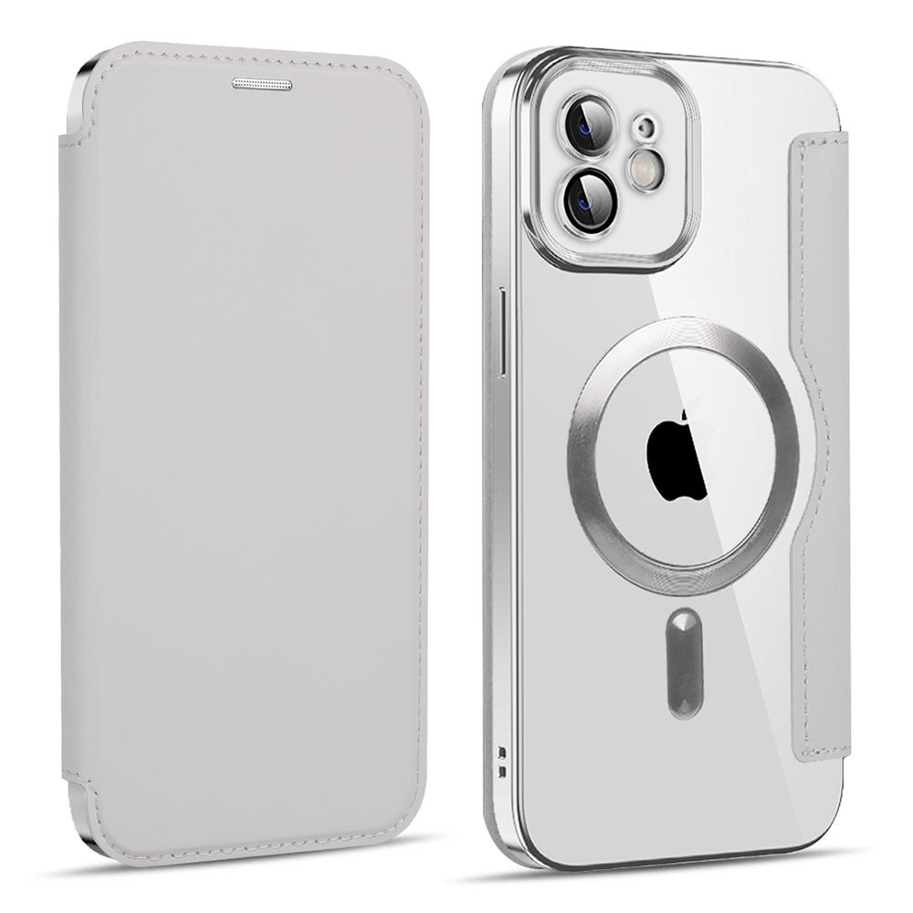Husa de protectie Techsuit SmartMag Book compatibil cu iPhone 12, Gri