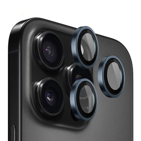 Folie de protectie Blueo Original Metal Frame Lens compatibil cu iPhone 15 Pro Max, Albastru