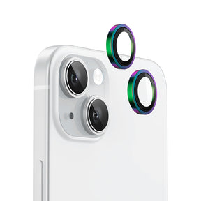 Folie de protectie Blueo Original Metal Frame Lens compatibil cu iPhone 15 / iPhone 15 Plus, Colorful