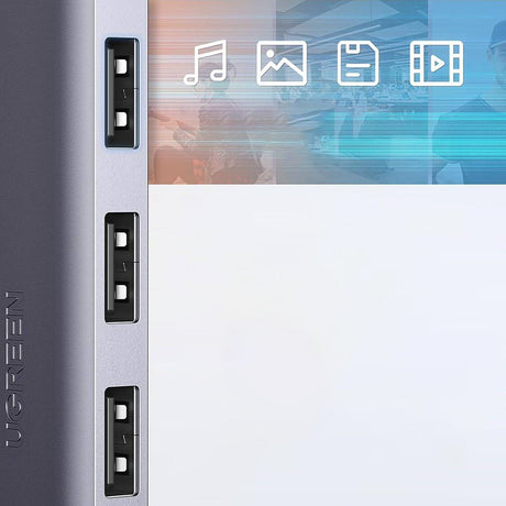 Hub/Dock Ugreen Docking Station CM512 (50985), USB to 4x USB3.0, 1x Micro-USB, Plug & Play, 5Gbps, 0.15m, Gri Spatial