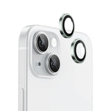 Folie de protectie Blueo Original Metal Frame Lens compatibil cu iPhone 15 / iPhone 15 Plus, Verde Deschis