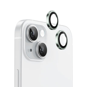Folie de protectie Blueo Original Metal Frame Lens compatibil cu iPhone 15 / iPhone 15 Plus, Verde Deschis
