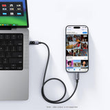 Cablu Ugreen L509 (35512), USB-C to USB-C, 5A, 100W, 2m, Nylon, Gri Spatial