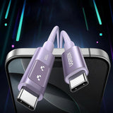 Cablu Ugreen L509 (45612), USB-C to USB-C, 5A, 100W, 0.5m, Nylon, Gri Spatial