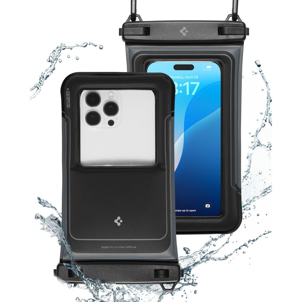 Spigen (set de 2) Waterproof Case A611P (ACS09348), IPX8, for Phone, max 6.9", Negru Mat