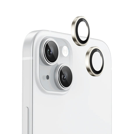 Folie de protectie Blueo Original Metal Frame Lens compatibil cu iPhone 15 / iPhone 15 Plus, Galben