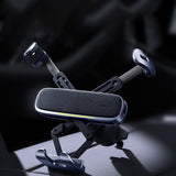 Suport Baseus (C40483401813-00), for Phone/Tablet, Leather Finish, Retractable Arms, Auto Clamping, Negru Silver