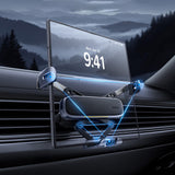 Suport Baseus (C40483401813-00), for Phone/Tablet, Leather Finish, Retractable Arms, Auto Clamping, Negru Silver