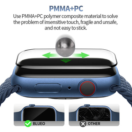 Folie de protectie smartwatch Blueo High Molecule Screen Protector with Dust Removal Locator compatibil cu Apple Watch 10 42mm / Watch 11 42mm, Negru