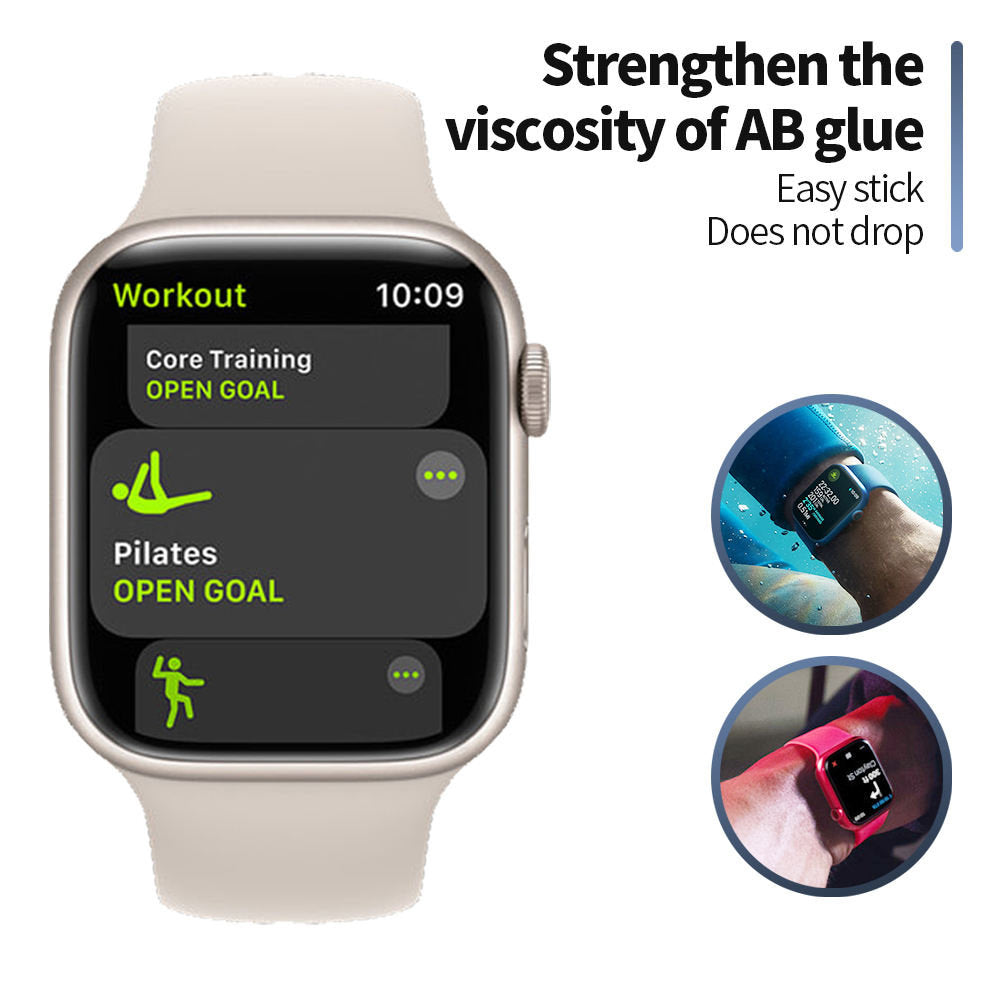Folie de protectie smartwatch Blueo High Molecule Screen Protector with Dust Removal Locator compatibil cu Apple Watch 4/5/6/SE/SE 2 (40mm), Negru