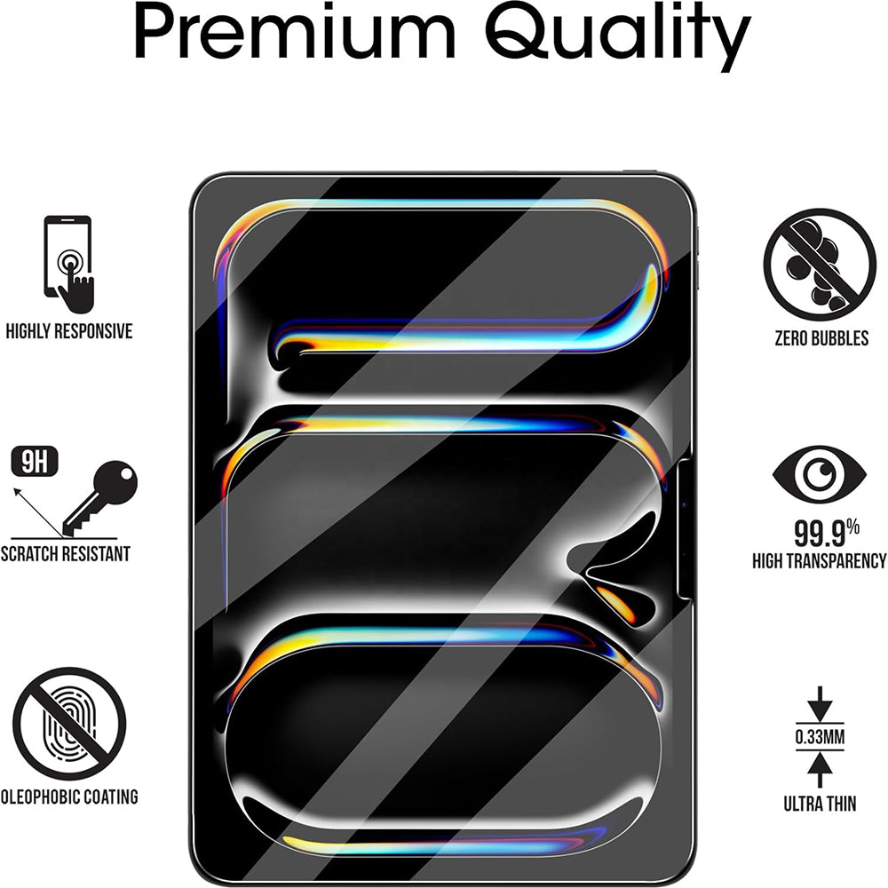 Husa de protectie tableta Blueo HD Tempered Glass compatibil cu iPad Pro 13 (2024) / iPad Pro 13 (2025), Transparent