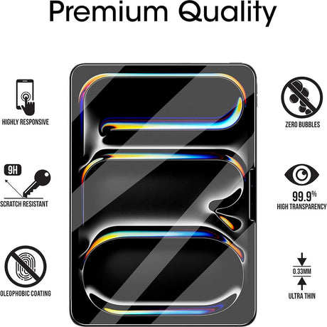 Husa de protectie tableta Blueo HD Tempered Glass compatibil cu iPad Air 11 (2024), Transparent