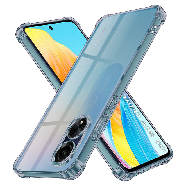 Husa de protectie Techsuit Shockproof Clear Silicone compatibil cu Oppo A98 5G, Negru Fumuriu