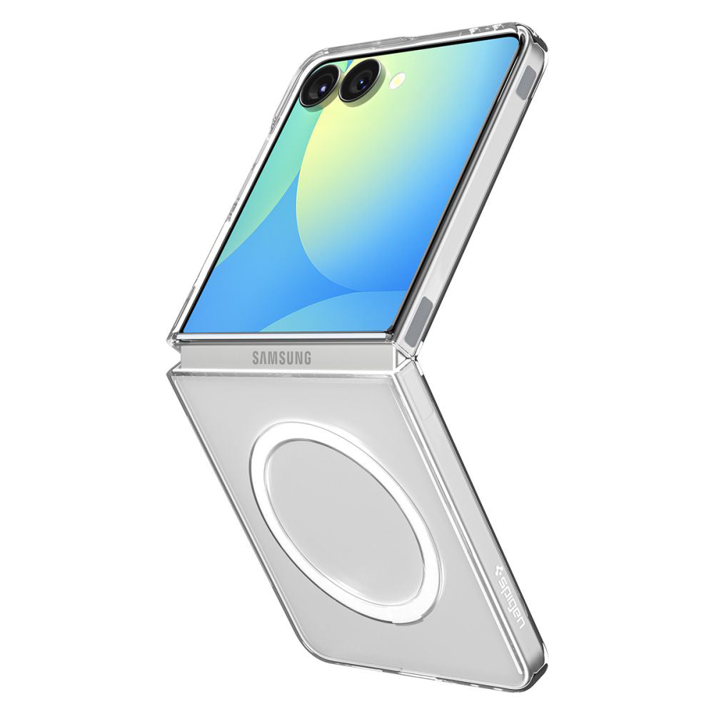 Husa de protectie Spigen Air Skin MagSafe (ACS09556) compatibil cu Samsung Galaxy Z Flip7, Crystal Clear / Alb