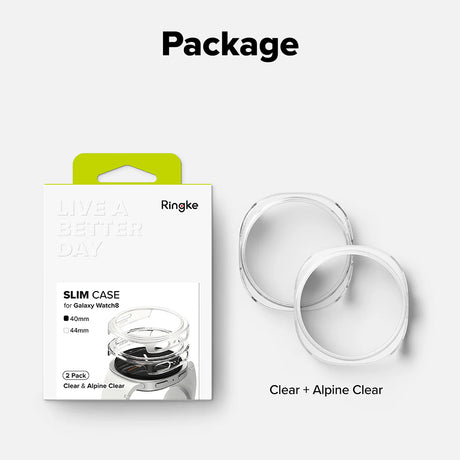 Husa de protectie smartwatch Ringke (set de 2) Slim Case compatibil cu Samsung Galaxy Watch8 40mm, Transparent / Alpine Clear