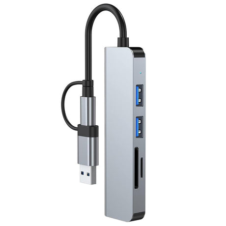 Hub/Dock Techsuit Docking Station DataBridge 5 in 1 (H7), USB, Type-C to USB 3.0, 2x USB 2.0, SD/TF Card, Gri