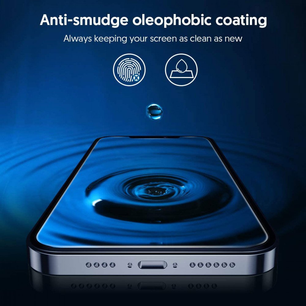Folie de protectie Blueo 2.5D Silk Full Cover HD Glass (set de 5) compatibil cu iPhone 13 Pro Max, Negru