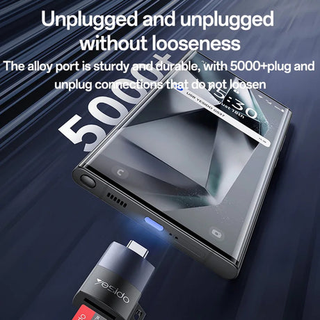 Stocare Yesido Card Reader (GS37), Type-C, High-speed, Aluminum Alloy, Support 1TB, Plug and Play, TF Card, Negru