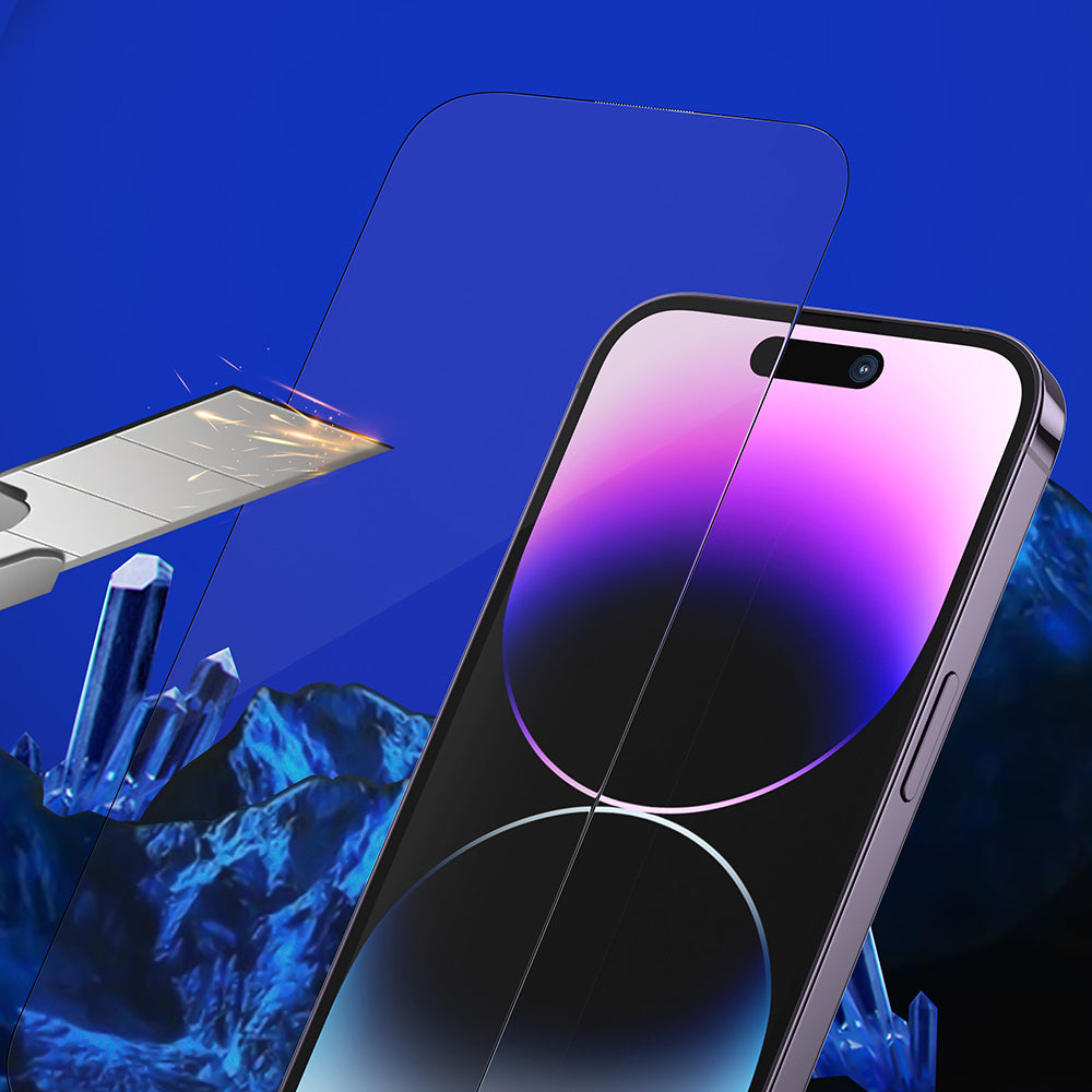 Folie de protectie Blueo Premium Sapphire Non Breaking / Scratching 9H Glass compatibil cu iPhone 16 Pro / iPhone 17 / iPhone 17 Pro, Negru
