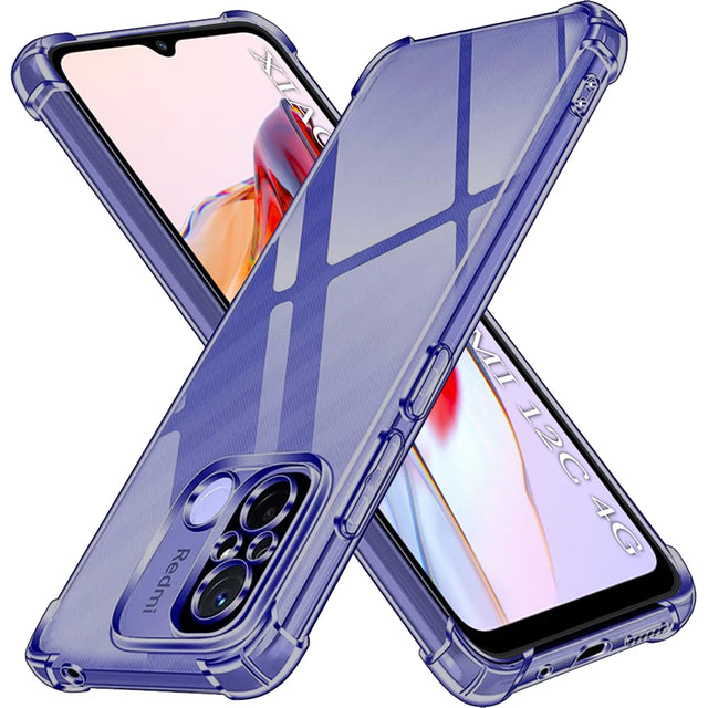 Husa de protectie Techsuit Shockproof Clear Silicone compatibil cu Xiaomi Redmi 12C, Negru Fumuriu