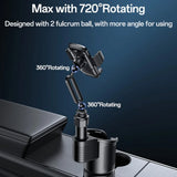 Suport Yesido 2in1 (C273), Cup Storage and Phone Mount, Flexible Viewing Angles, for 4.7 to 7.2inches Phones, Negru