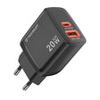 Incarcator Techsuit Duonix20W (CH2), Type-C, USB, Dual Travel Charger 20W, Negru