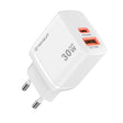 Incarcator Techsuit Duonix30W (CH1), Type-C, USB, Dual Travel Charger 30W, Alb