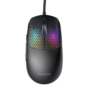 Tastatura/Mouse Yesido Wired Gaming Mouse (KB32), USB, Plug&Play, Ultra-Lightweight Design, RGB Lighting, 7200DPI, Negru