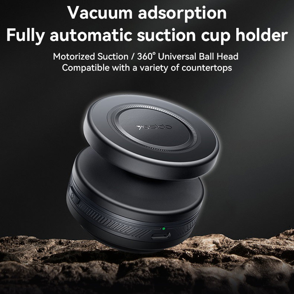 Suport Yesido (C224), for Dashboard, 360° Ball Head, Negru