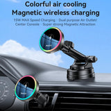 Suport Yesido with Wireless Charging (C315), for Air Outlet/Dashboard, Magnetic, Intelligent Management, 15W, Negru
