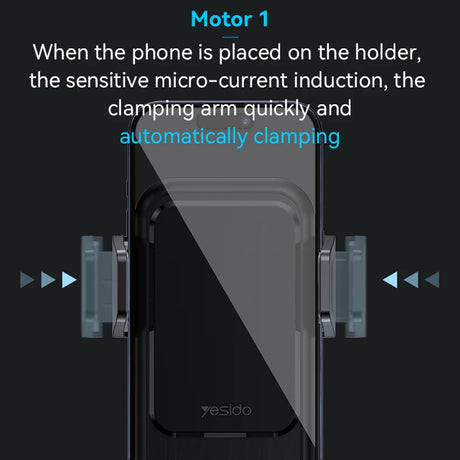 Suport Yesido with Wireless Charging (C312), for Air Vent, Automatic Clip, Smart Induction, 15W, 4.7 - , Negru