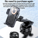 Suport Yesido with Wireless Charging (C307), for Dasboard, Electric Lock, Transparent Design, Smart Chip, 15W, Negru