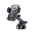 Suport Yesido with Wireless Charging (C307), for Dasboard, Electric Lock, Transparent Design, Smart Chip, 15W, Negru
