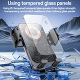Suport Yesido with Wireless Charging (C307), for Dasboard, Electric Lock, Transparent Design, Smart Chip, 15W, Negru