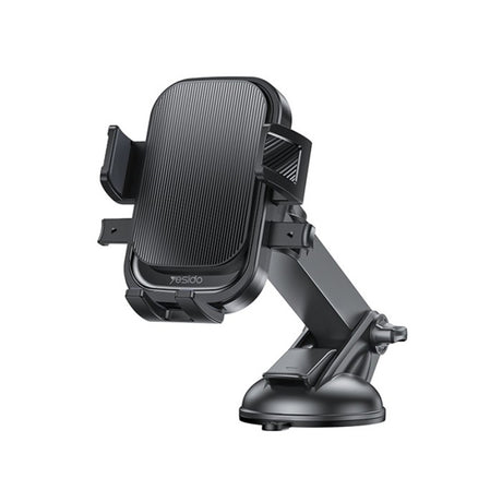 Suport Yesido (C267), for Dashboard/Windshield, 360, with Telescopic Clamp Arm, Easy Extending Clip, Non-slip, Negru