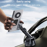 Suport Yesido (C263), Magnetic, for Dashboard/Windshield, 360°, Telescopic Clamp Arm, Universal, Negru