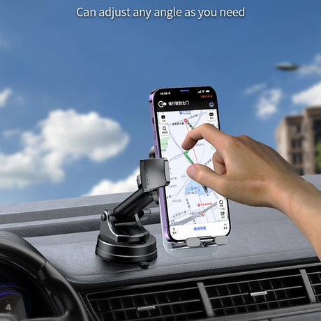 Suport Yesido (C261), for Dashboard/Windshield, 360°, Anti-slip, Transparent Panel, Telescopic Arm, Auto Clip, Negru