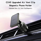 Suport Yesido (C245), Magnetic, for Air Vent, Upgraded Clip, Free Rotating Angle, Negru